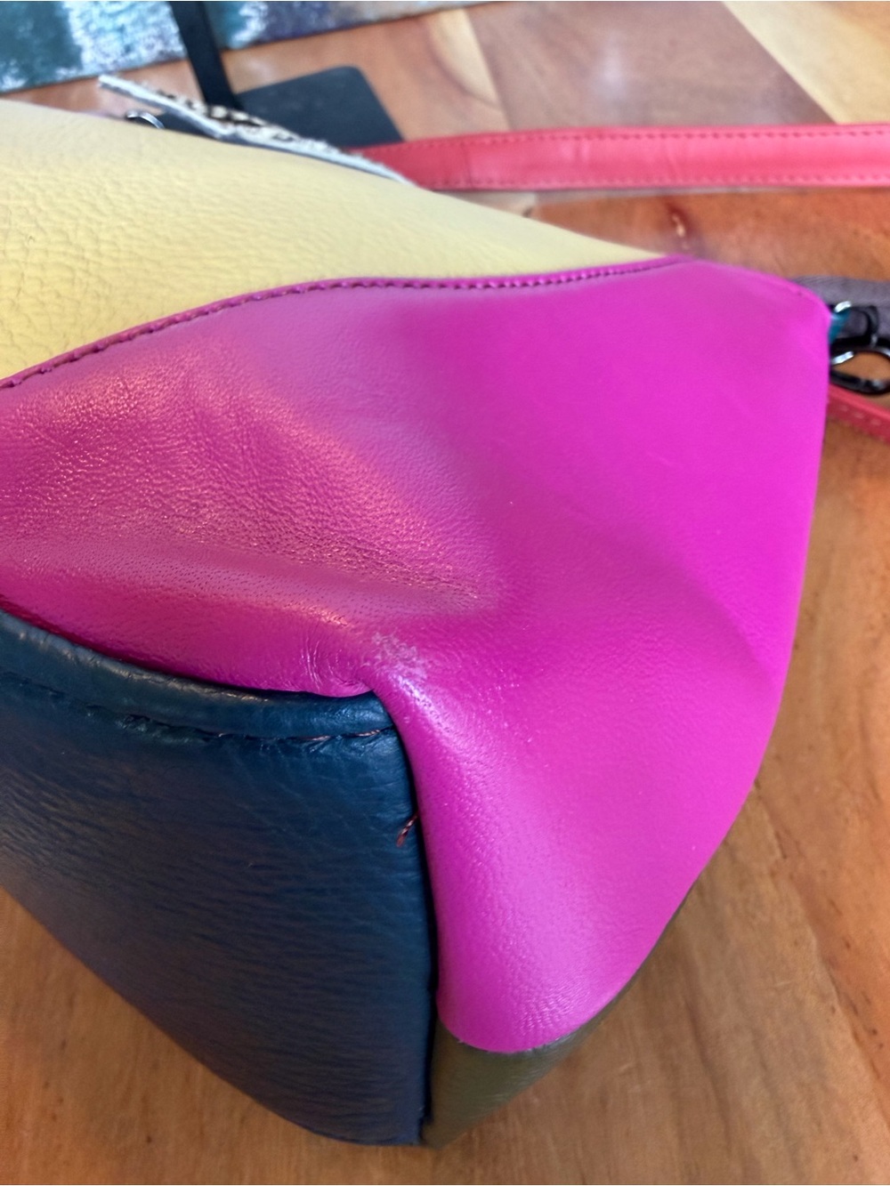 Soruka‎ Dopamine Dressing Recycled Leather Colorblock Bag (EUC) - Picture 10 of 12